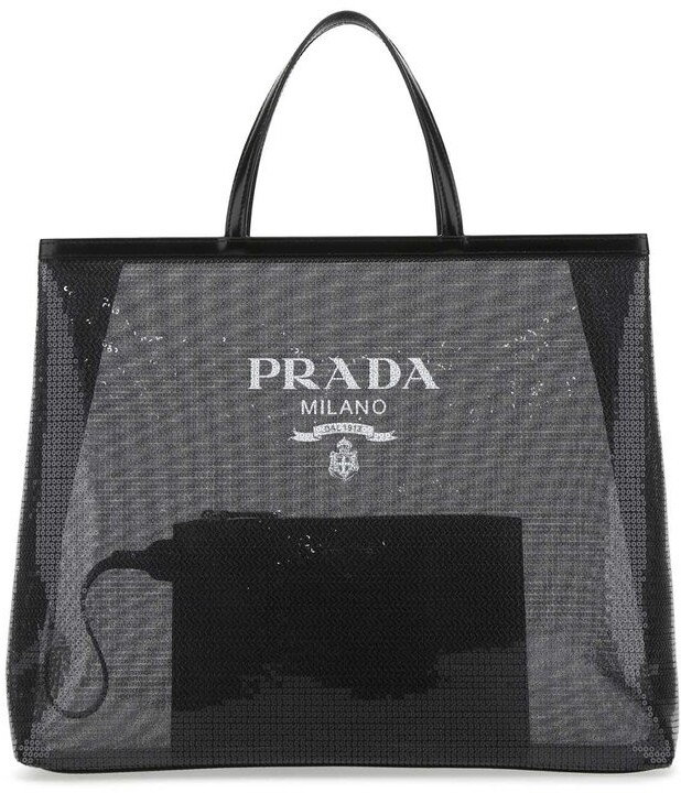Prada Logo Detailed Top Handle Bag - ShopStyle