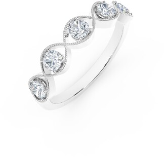 De Beers Forevermark Forevermark Tribute Collection Diamond (1/2 ct. t.w.) Ring with Mill-Grain in 18k Yellow, White and Rose Gold