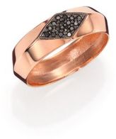 Thumbnail for your product : Black Diamond & 14K Rose Gold Wide Knife Edge Band Ring