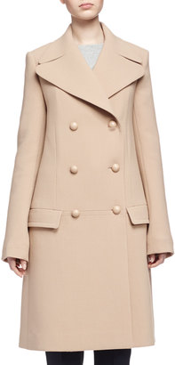 Chloé Double-Breasted Wool Crepe Coat