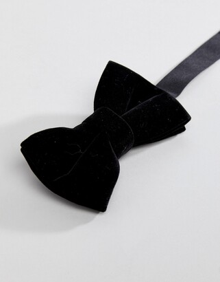 ASOS Design DESIGN velvet bow tie in black
