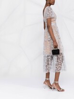 Thumbnail for your product : Self-Portrait Floral-Embroidered Tulle Dress