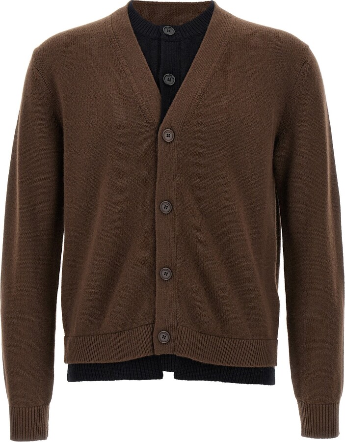 J.W.Anderson Contrast Layered Sweaters And Cardigans Brown
