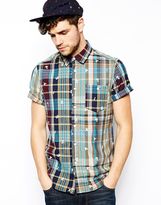 Thumbnail for your product : ASOS Check Shirt In Short Sleeve With Number Print