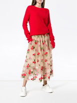 Thumbnail for your product : Simone Rocha floral embroidered tulle skirt