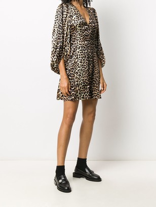 Ganni Leopard Print Mini Dress