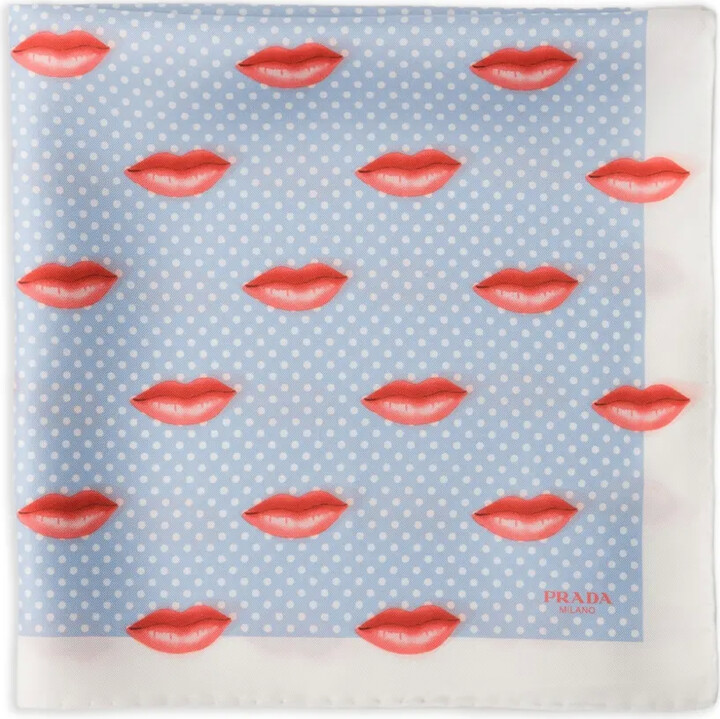 Prada Printed Silk Twill Scarf 55 X 55 Cm