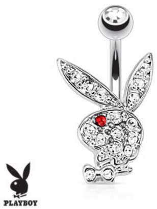 Playboy Multi Colored Gems on Bunny 316L Surgical Steel Navel Ring (Sold by Piece)