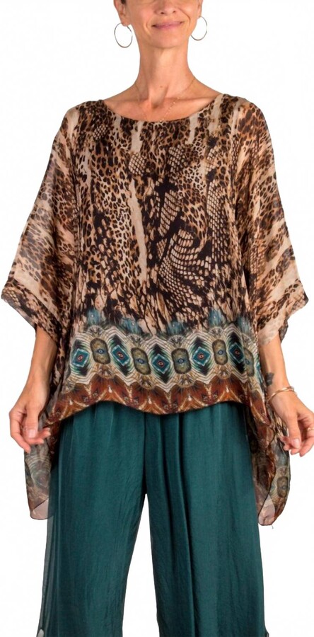 GIGI MODA Seta Boho Print Kaftan In Black
