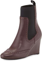 Thumbnail for your product : Balenciaga Brogue-Trim Wedge Chelsea Ankle Boot, Prune