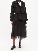 Thumbnail for your product : Noir Kei Ninomiya Ring-embellished Wool Cropped Jacket - Black