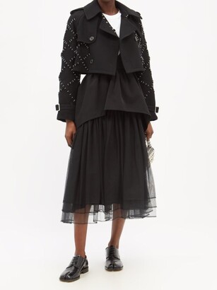 Noir Kei Ninomiya Ring-embellished Wool Cropped Jacket - Black