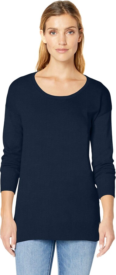 堅実な究極の Intrepid V-Neck Tunic Women's Blue for ニットセーター Sweater, Side-Snap
