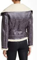 Thumbnail for your product : Kenneth Cole New York Faux Fur Trim Moto Jacket