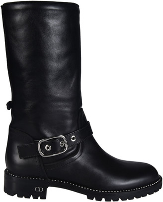 Christian Dior Leather Biker Boots