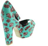 Thumbnail for your product : Iron Fist NEW Scary Prairie Green Floral Print Open Toe Wedge Heels Shoes 8 BHFO