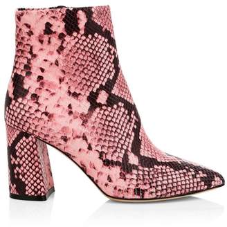Alice + Olivia Delanie Snakeskin Print Leather Ankle Boots