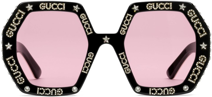 gucci rectangular sunglasses with crystals