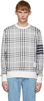 Thumbnail for your product : Thom Browne Navy and White Shadow Check Jacquard Sweatshirt