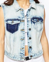 Thumbnail for your product : Noisy May Petite Patched Denim Vest