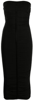 Thumbnail for your product : Alexander Wang Ruched Strapless Tube Midi Dress Black
