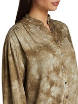 Thumbnail for your product : Raquel Allegra Shirred Tie-Dye Blouse