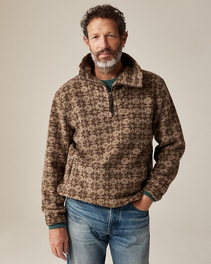 J.Crew Wool-blend sherpa fleece quarter-zip pullover