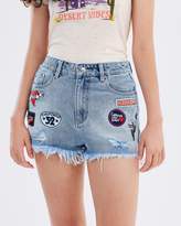 Thumbnail for your product : MinkPink Free Ride Patch Denim Shorts