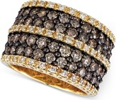 Thumbnail for your product : LeVian Chocolate Diamond (2-1/2 ct. t.w.) & Vanilla Diamond (3/8 ct. t.w.) Multirow Ring in 18k Gold