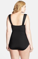 Thumbnail for your product : Badgley Mischka Shirred Maillot (Plus Size)