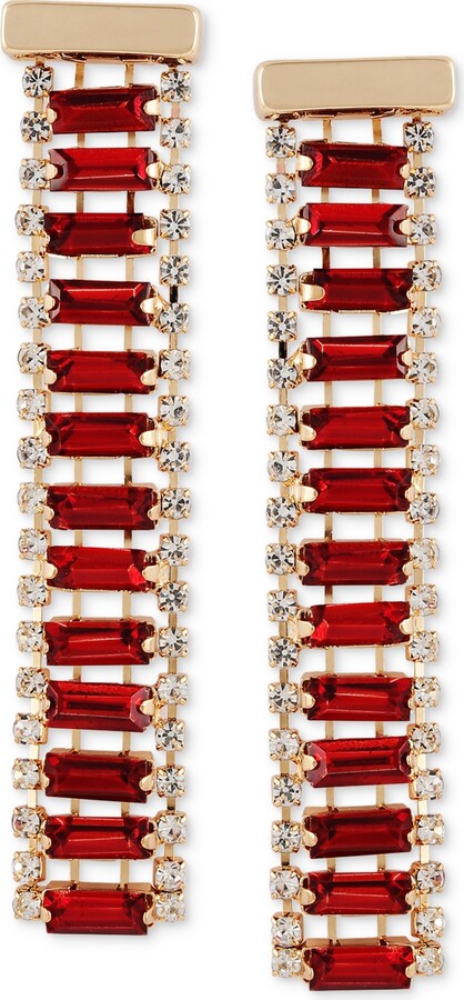 6256円 最大65%OFFクーポン ゲス レディース ピアス イヤリング アクセサリー Gold-Tone Siam Red Stone Large Hoop Earrings 2