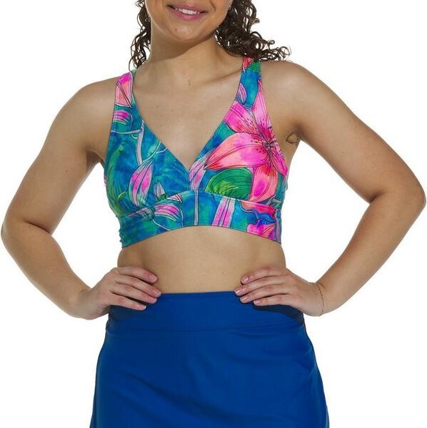 Next Women's Half Moon Bay Core Restore Swim Bikini Top Sporty 36 B/C Multi Floral