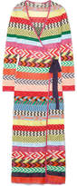 Mary Katrantzou - Oceania Striped Knitted Wrap Maxi Dress - Red