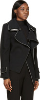 Thumbnail for your product : CNC Costume National Black & White Felted Asymmetric Trench Jacket