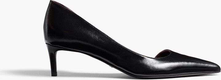 Jett D'Orsay Low Pump in Black Glazed Leather