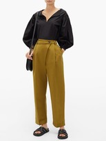 Thumbnail for your product : Mara Hoffman Almeria High-rise Linen-blend Trousers - Dark Green