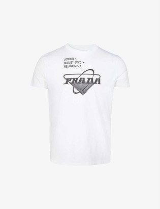 Prada Logo-print cotton-jersey T-shirt - ShopStyle