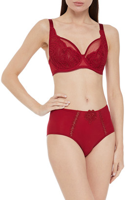 Maison Lejaby Satin-jersey, Lace And Stretch-tulle Underwired Bra