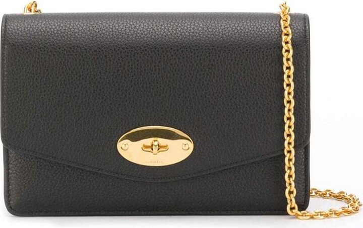 Mulberry 'small Darley' Black Shoulder Bag With Twist Closure In Grainy  Leather Woman - ShopStyle