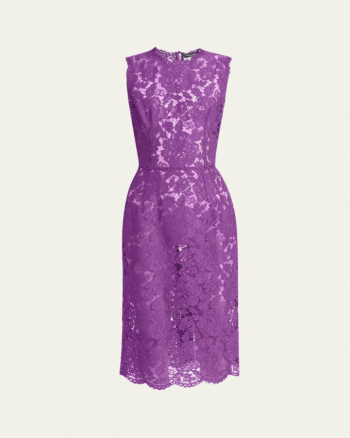 Dolce & Gabbana Floral Lace Midi Dress