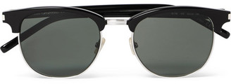 Saint Laurent D-Frame Acetate and Silver-Tone Sunglasses