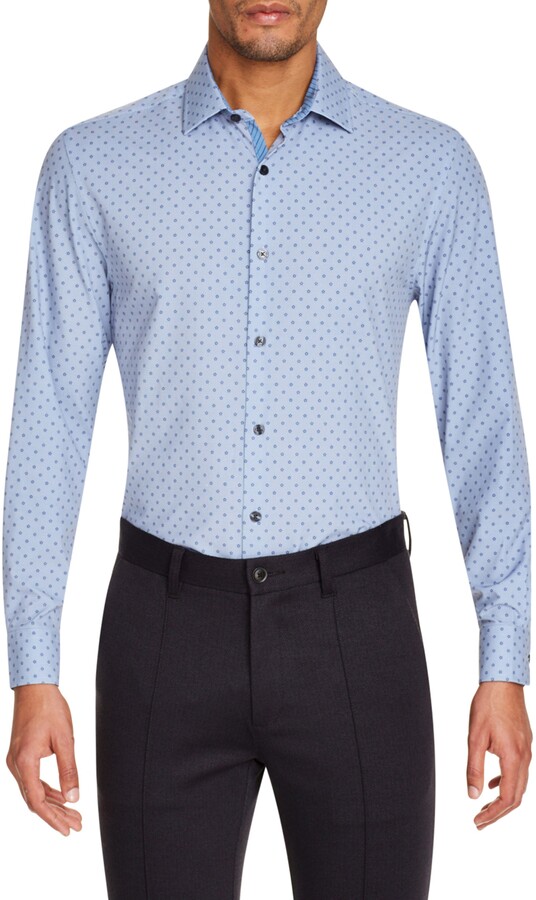 slim floral dress shirt