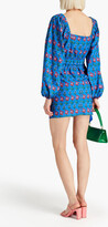 Thumbnail for your product : Rhode Resort Mina draped floral-print crepe de chine mini dress