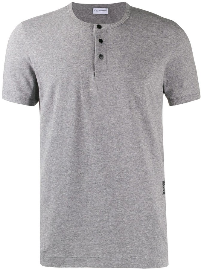 Dolce & Gabbana logo buttoned T-shirt - ShopStyle Undershirts