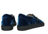 Thumbnail for your product : Le Silla Dark Blue Velvet Gems Slippers