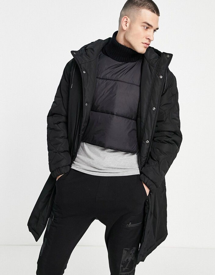 topman black parka