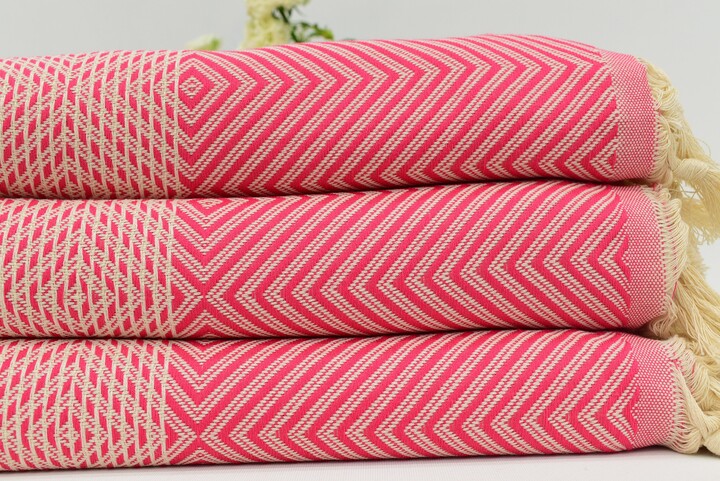 Turkish Blanket, Organic Blanket, Bedding Bedspread, Fuchsia Love Couple Blanket, Shoulder Blanket 75" X 87" Bct-Drm-Pk