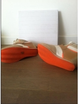 Thumbnail for your product : Calvin Klein Beige Leather Trainers