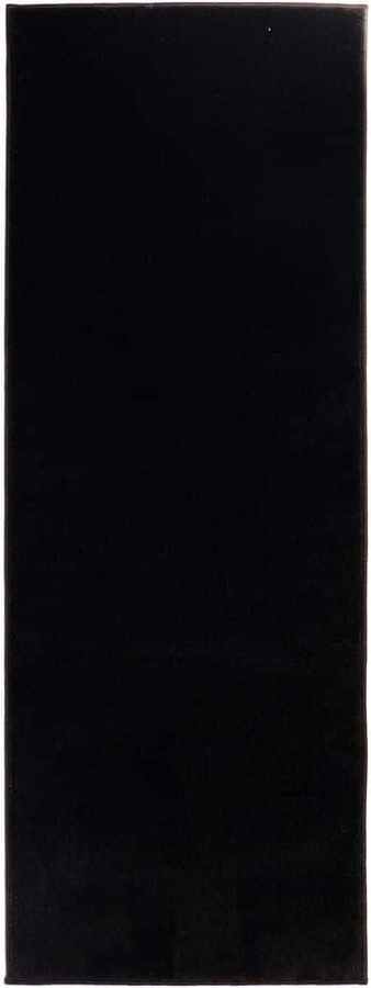 RugStylesOnline Custom Size Runner Rug Soft Collection Solid Black 26 in. W x 108 in. L Stair Runner 19.5 sq. ft.