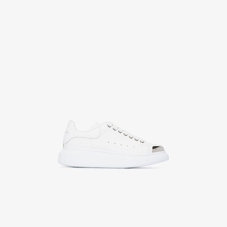 Alexander McQueen White and Silver Tone Oversized sneakers